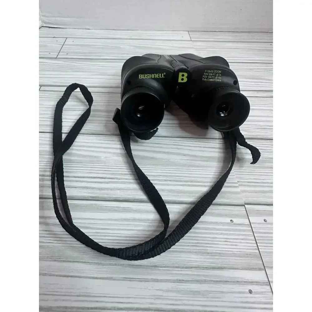 Bushnell 7-15x25 Zoom Fully Coated Optics Binoculars With Strap Hunting Nature